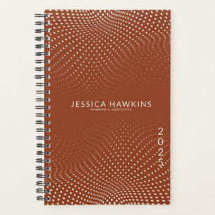 Saddle Brown Pop Dots Year Weekly Planner