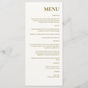 Saddle Brown Rustic Chic Wedding Menu