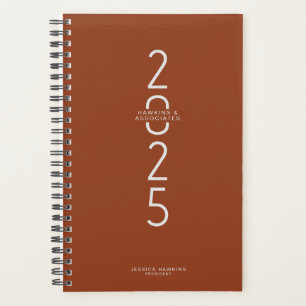 Saddle Brown Vertical Modern Year Weekly Planner