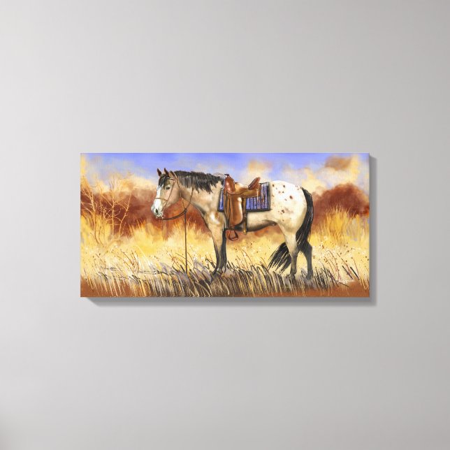 Saddle Horse Resting Canvas Print (Front)