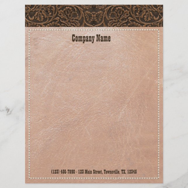 Saddle Leather Customised Letterhead (Front)