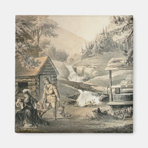 'Saddle Mending', Poster for 'Davy Crockett' starr Magnet