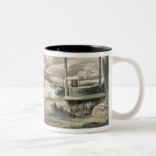'Saddle Mending', Poster for 'Davy Crockett' starr Two-Tone Coffee Mug
