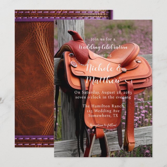 Saddle on the Fence Engagement Party Invitation (Front/Back)