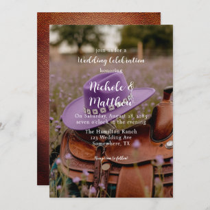 Saddle on the Fence with Hat Wedding Celebration  Invitation
