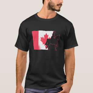 Saddle Seat English Riding Canada Flag Horse Eques T-Shirt