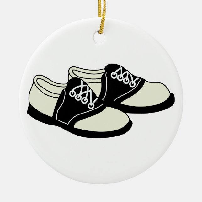 Saddle Shoes Ceramic Tree Decoration (Front)