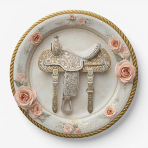 Saddle & Sparkle – Western Wedding Paper Plates