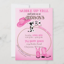 Saddle Up 1st Birthday Pink Cowgirl Boots Hat