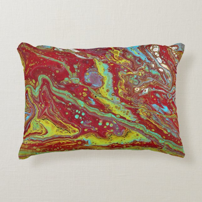 Saddle Up 3 Free Form Psychedelic Accent Pillow (Front)