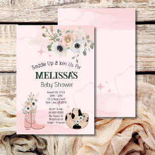 Saddle Up Baby Shower Rustic Cowgirl Theme Invitation