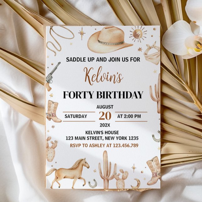 Saddle Up Boho Rodeo Birthday Invitation (Creator Uploaded)