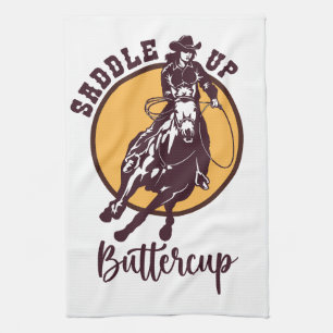 Saddle up buttercup tea towel