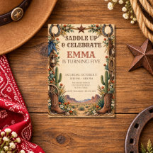 Saddle Up & Celebrate Rustic Cowgirl Western