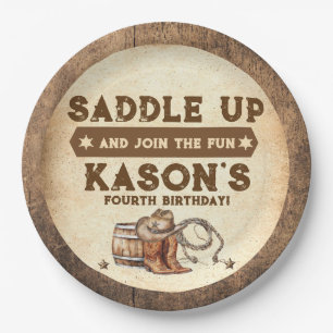 Saddle Up Country Western Birthday  Paper Plate