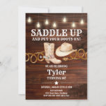 Saddle Up, Cowboy and Western Birthday Party Invitation<br><div class="desc">Saddle Up,  Cowboy and Western Party. For additional changes (other wording,  font colour,  font style,  background,  add additional information or photo on the back),  click on personalise,  bbbbbscroll down and click on the link "Edit using Design Tool". ** Check the collection for all matching</div>