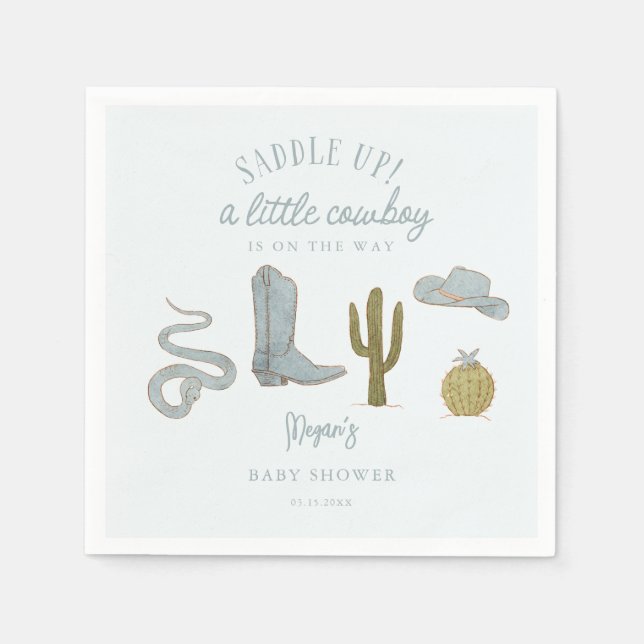 Saddle Up Cowboy Baby Shower Napkin (Front)