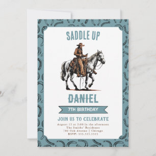 Saddle Up Cowboy Birthday Invitation