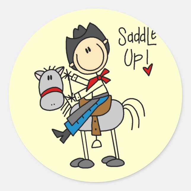 Saddle Up Cowboy Tshirts and Gifts Classic Round Sticker (Front)