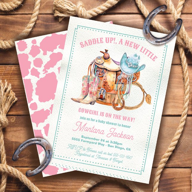 Saddle up cowgirl baby shower invitation (Creator Uploaded)