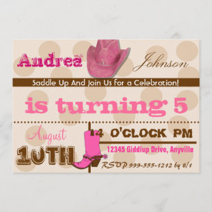 Saddle Up Cowgirl Birthday Party Invites