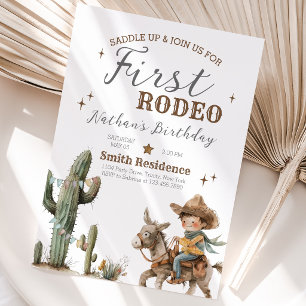 Saddle Up First Rodeo Birthday Invitation