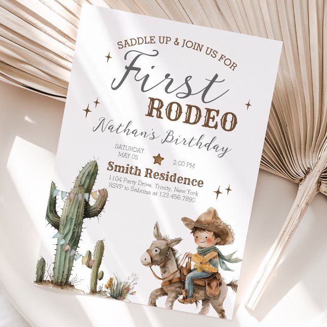 Saddle Up First Rodeo Birthday Invitation (Creator Uploaded)