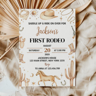 Saddle Up First Rodeo Birthday Invitation