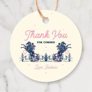 Saddle up First Rodeo Cowboy Birthday Favour Tags