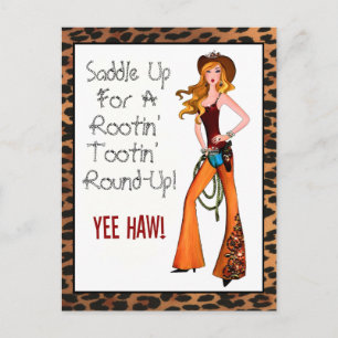 Saddle Up For A Rootin' Tootin' Round-Up! Postcard