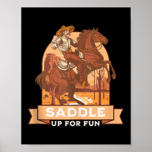 Saddle Up For Fun Cowboy Western Riding Humor Tank Poster
