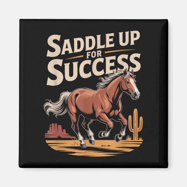 Saddle Up For Success Western Motivation  Magnet (Front)