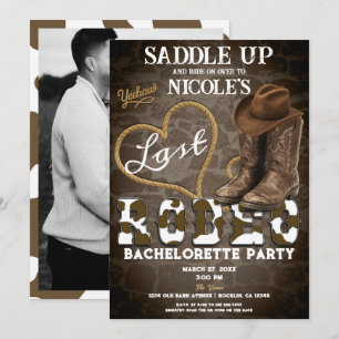 Saddle up Last Rodeo Western Bachelorette Party Invitation