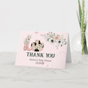 Saddle Up Modern Western Cowgirl custom photo Thank You Card