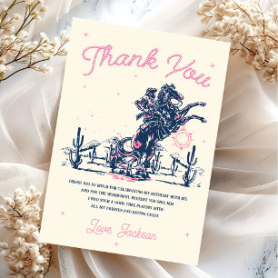 Saddle up Rodeo Cowboy Birthday  Thank You Card