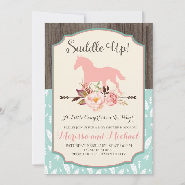 Saddle Up Western Baby Shower Invitations (Front)