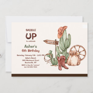 Saddle Up Western Birthday Invitation