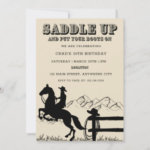 Saddle Up Western Birthday Party Invitation