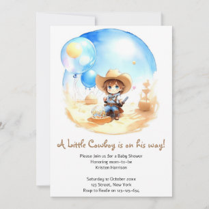 Saddle Up: Western Cowboy Baby Shower Invitation