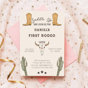 Saddle Up Western Cowboy Birthday Invitation