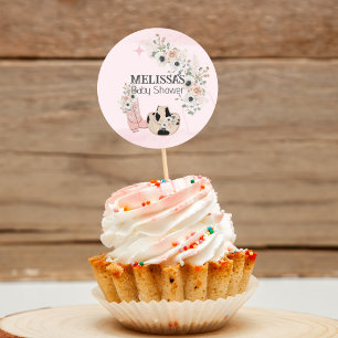 Saddle Up Western Cowgirl Cupcake Topper Classic Round Sticker
