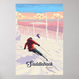Saddleback Maine Ski Resort Travel Poster