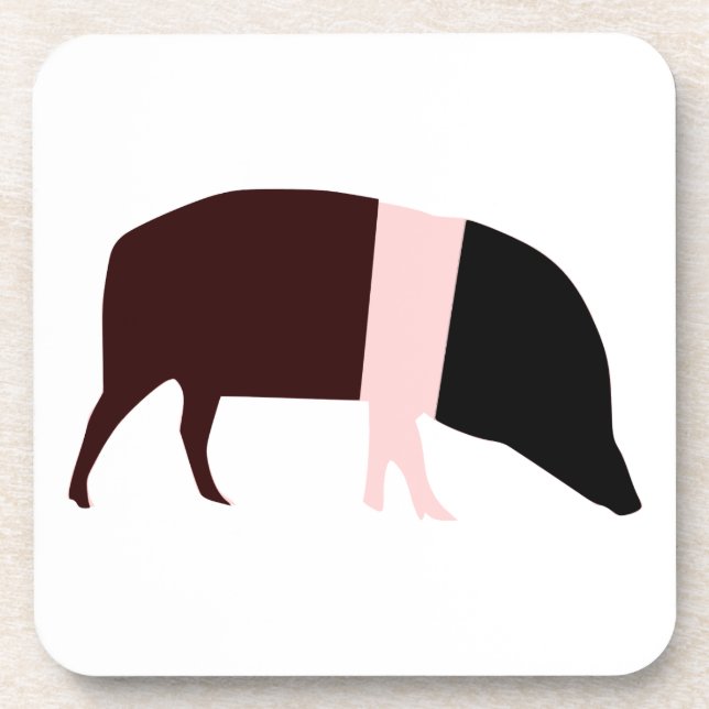 Saddleback Pig Cork Coaster (Front)