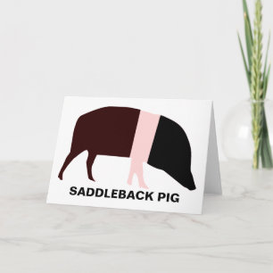 Saddleback Pig Customisable Greeting Card