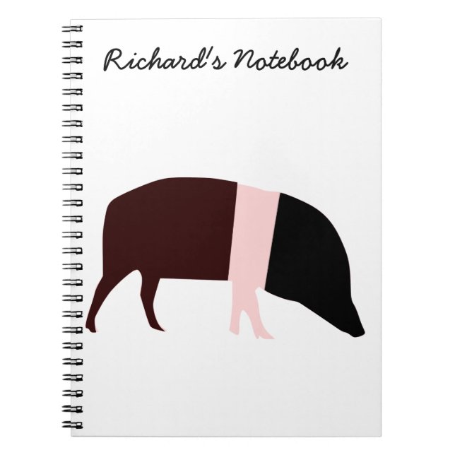 Saddleback Pig Customisable Notebook (Front)