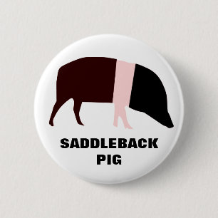 Saddleback Pig Customizable Button