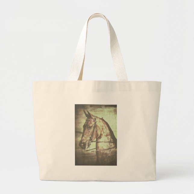 Saddlebred Horse Large Tote Bag (Front)