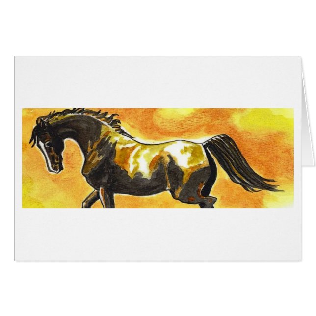 Saddlebred Morgan Horse Original Art Card (Front Horizontal)