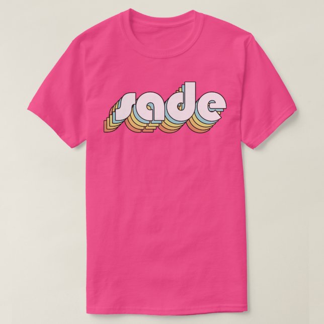 Sade Retro Rainbow Typography Faded Style 2 T-Shirt (Design Front)
