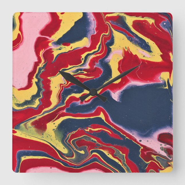 Sadie 1 Crazy Colourful Abstract Wall Clock (Front)
